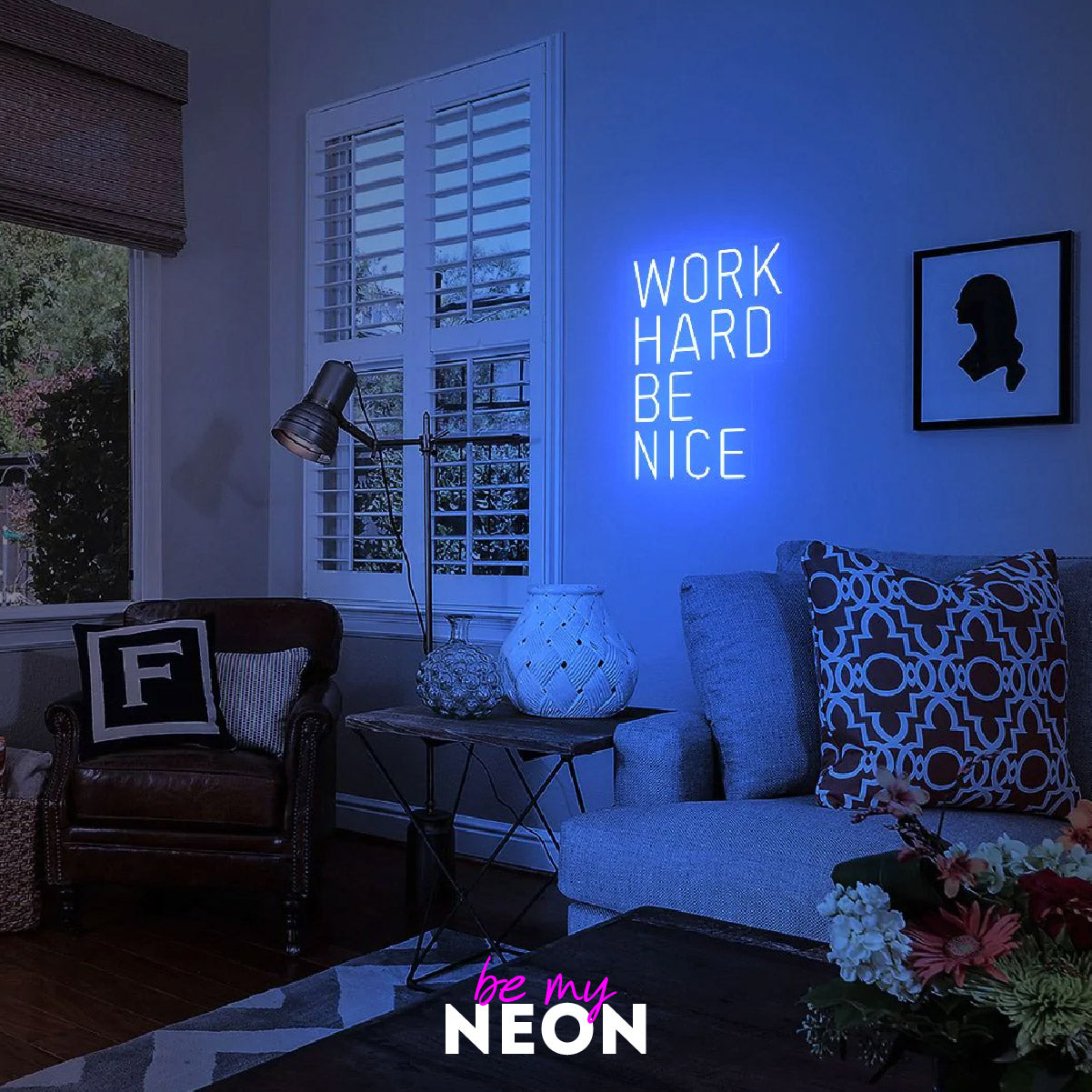 "Work Hard Be Nice" LED Neonschild