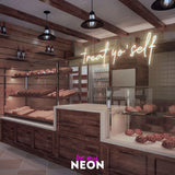 "treat yorself" LED Neonschild
