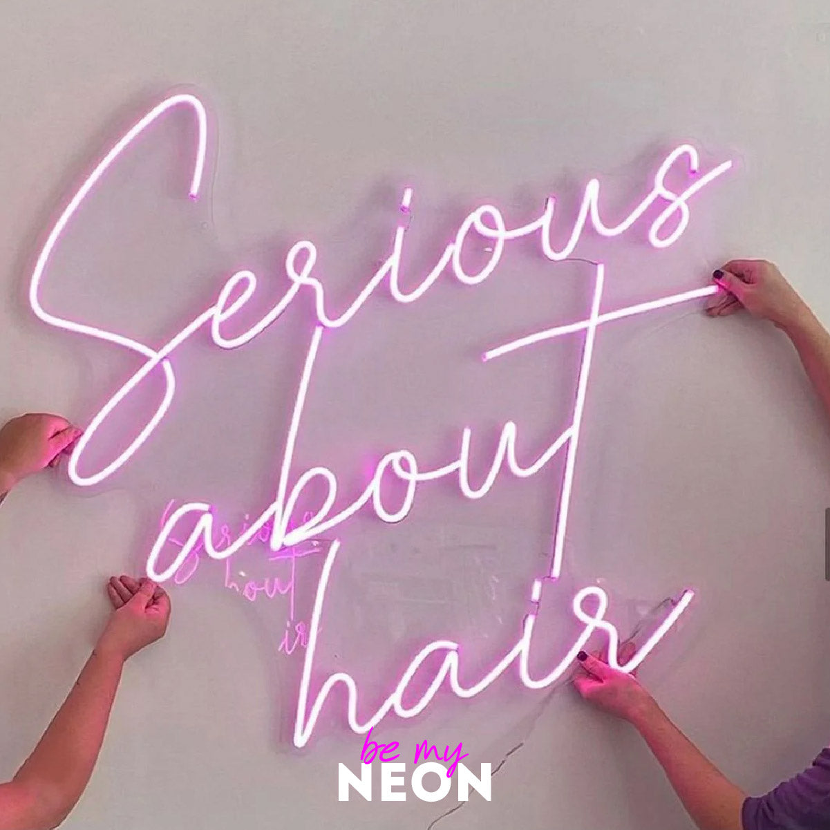 "Serious about hair" LED Neonschild