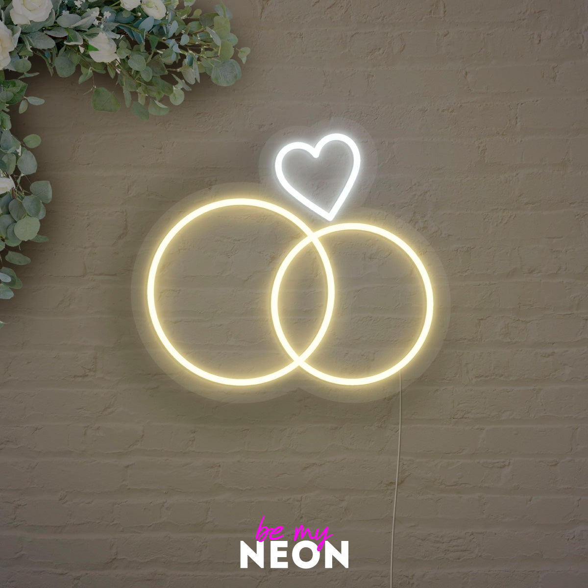 "Hochzeitsringe" Leuchtmotiv aus LED Neon