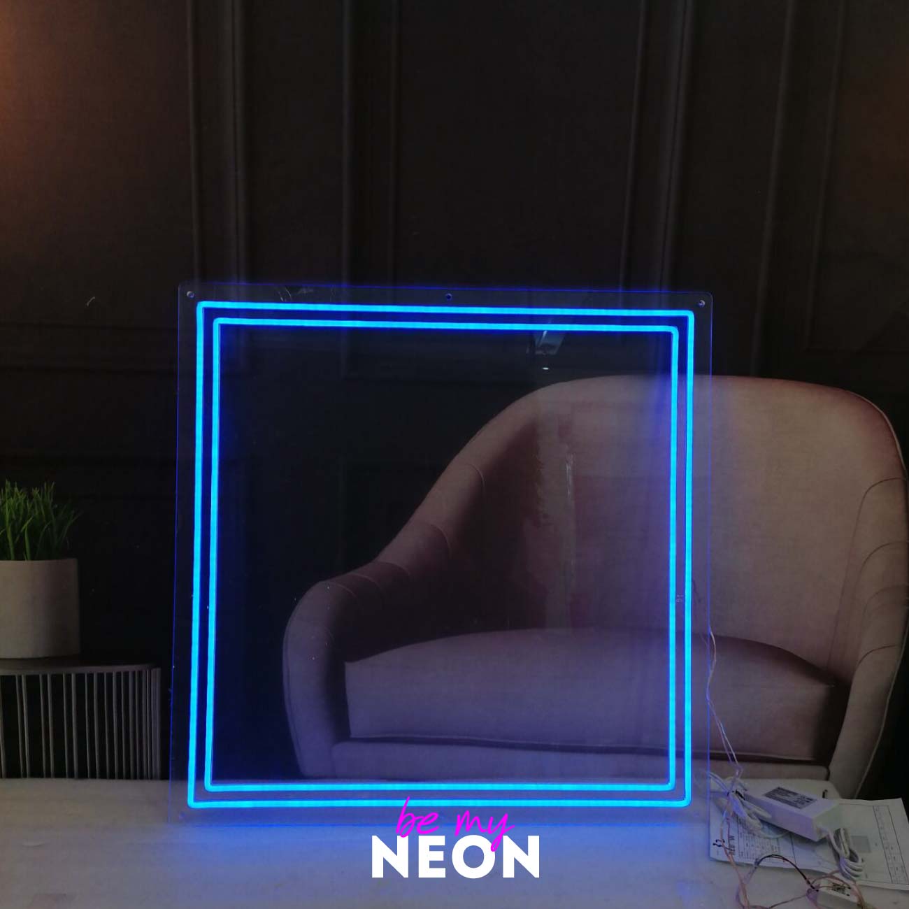 "Quadrat" Leuchtmotiv aus LED Neon