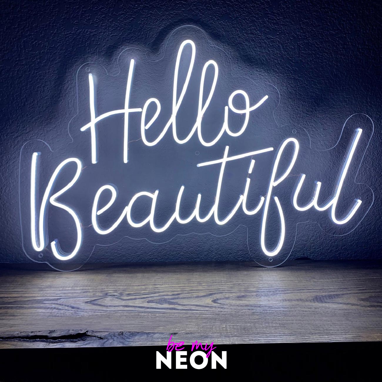 "Hello Beautiful" Liebes - Leuchtmotiv aus LED Neon