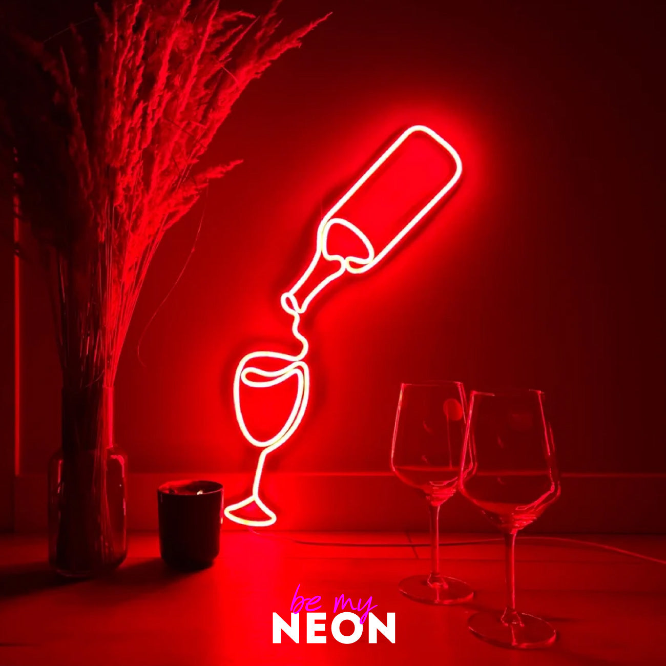 "Wein Glas" LED Neonschild