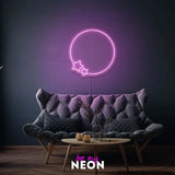 "Kreis mit Sternen" Leuchtmotiv aus LED Neon