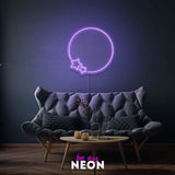 "Kreis mit Sternen" Leuchtmotiv aus LED Neon