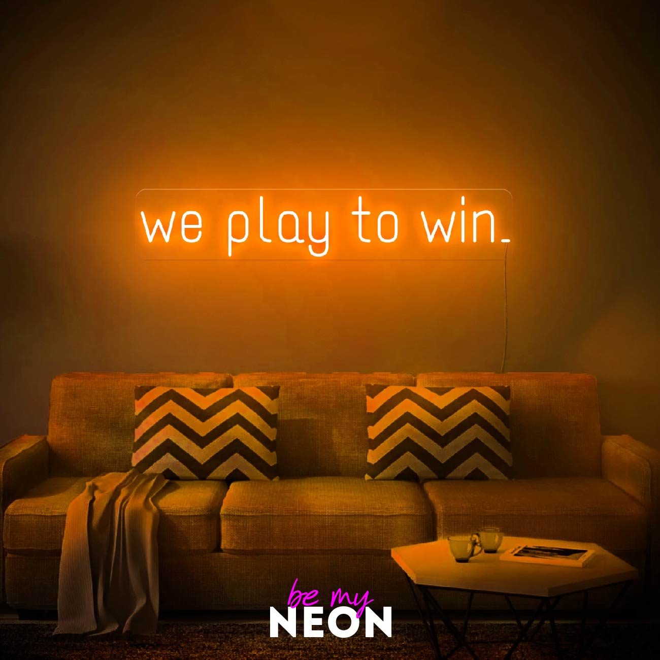 "we play to win" LED Neonschild