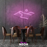 "Berge Landschaft" Leuchtmotiv aus LED Neon