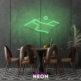 "Berge Landschaft" Leuchtmotiv aus LED Neon