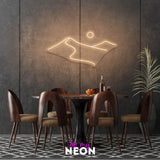 "Berge Landschaft" Leuchtmotiv aus LED Neon