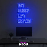 "Eat Sleep Lift Repeat" LED Neonschild
