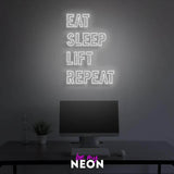 "Eat Sleep Lift Repeat" LED Neonschild