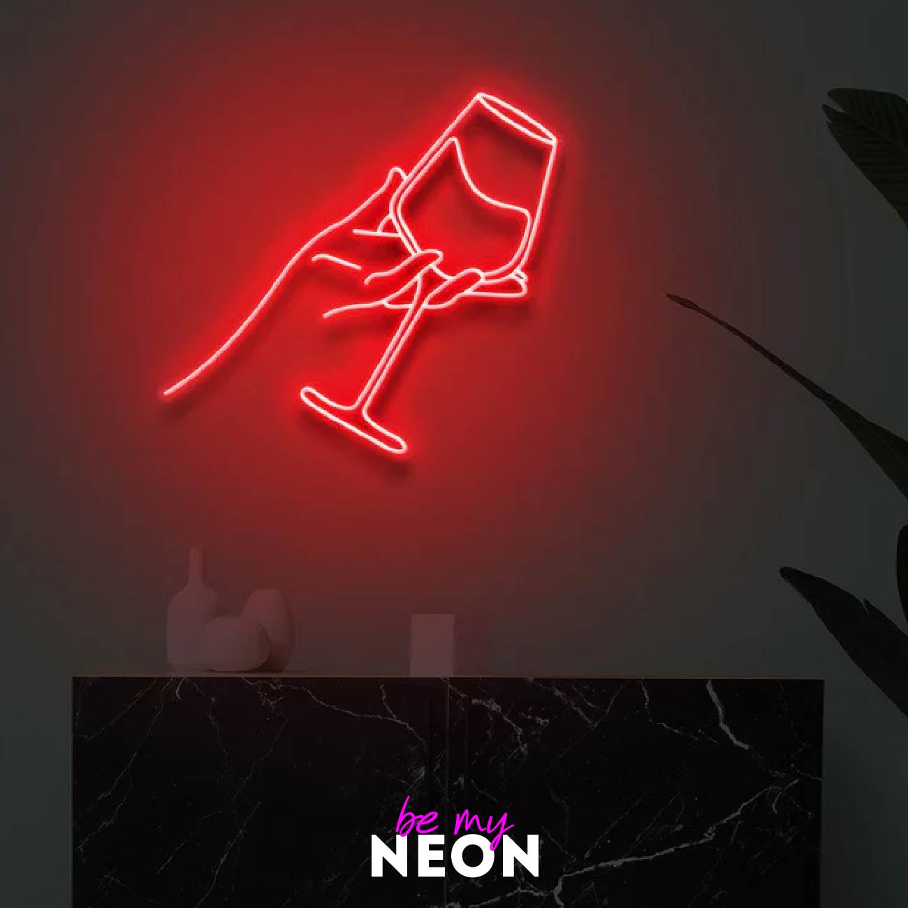 "Weinglas" LED Neonschild