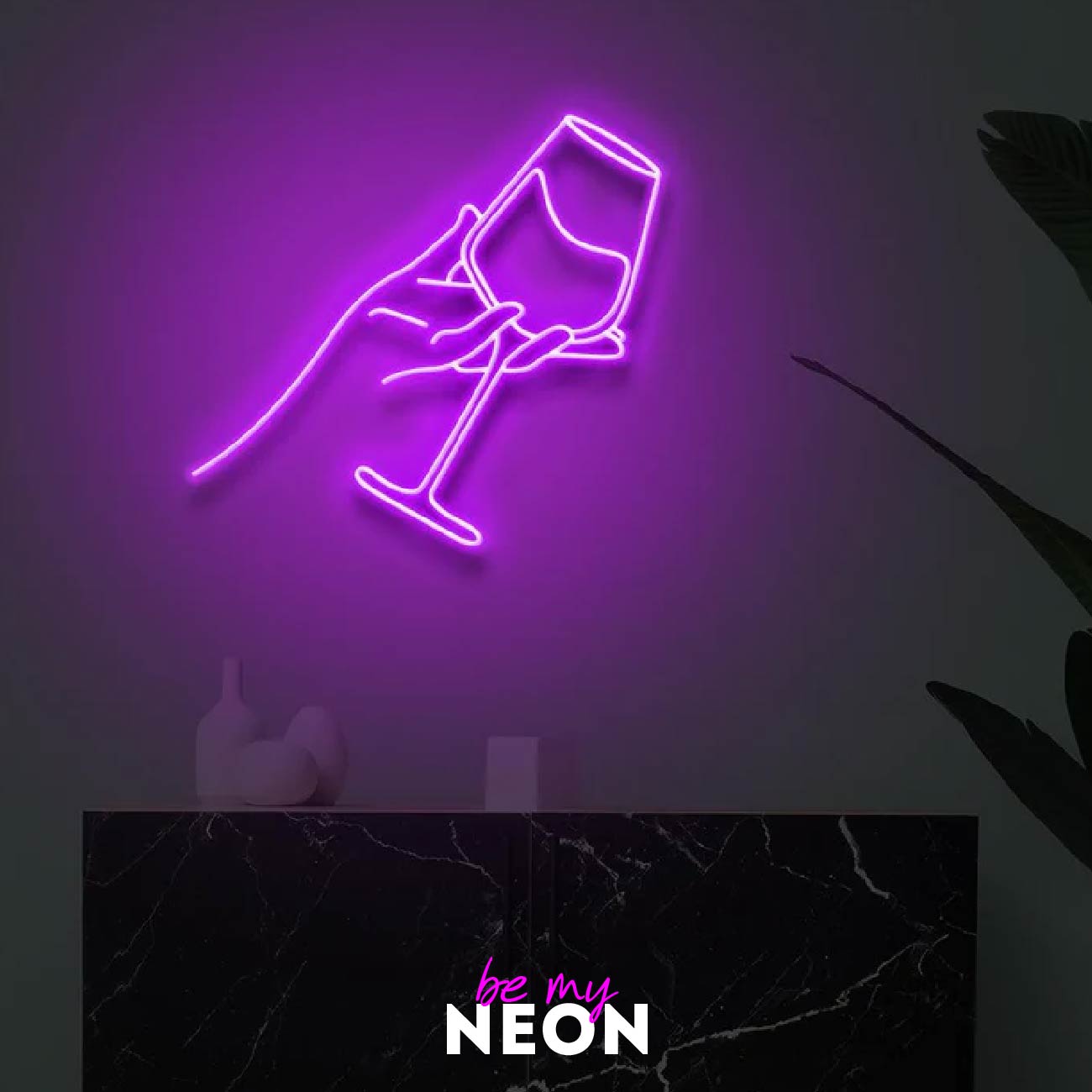 "Weinglas" LED Neonschild
