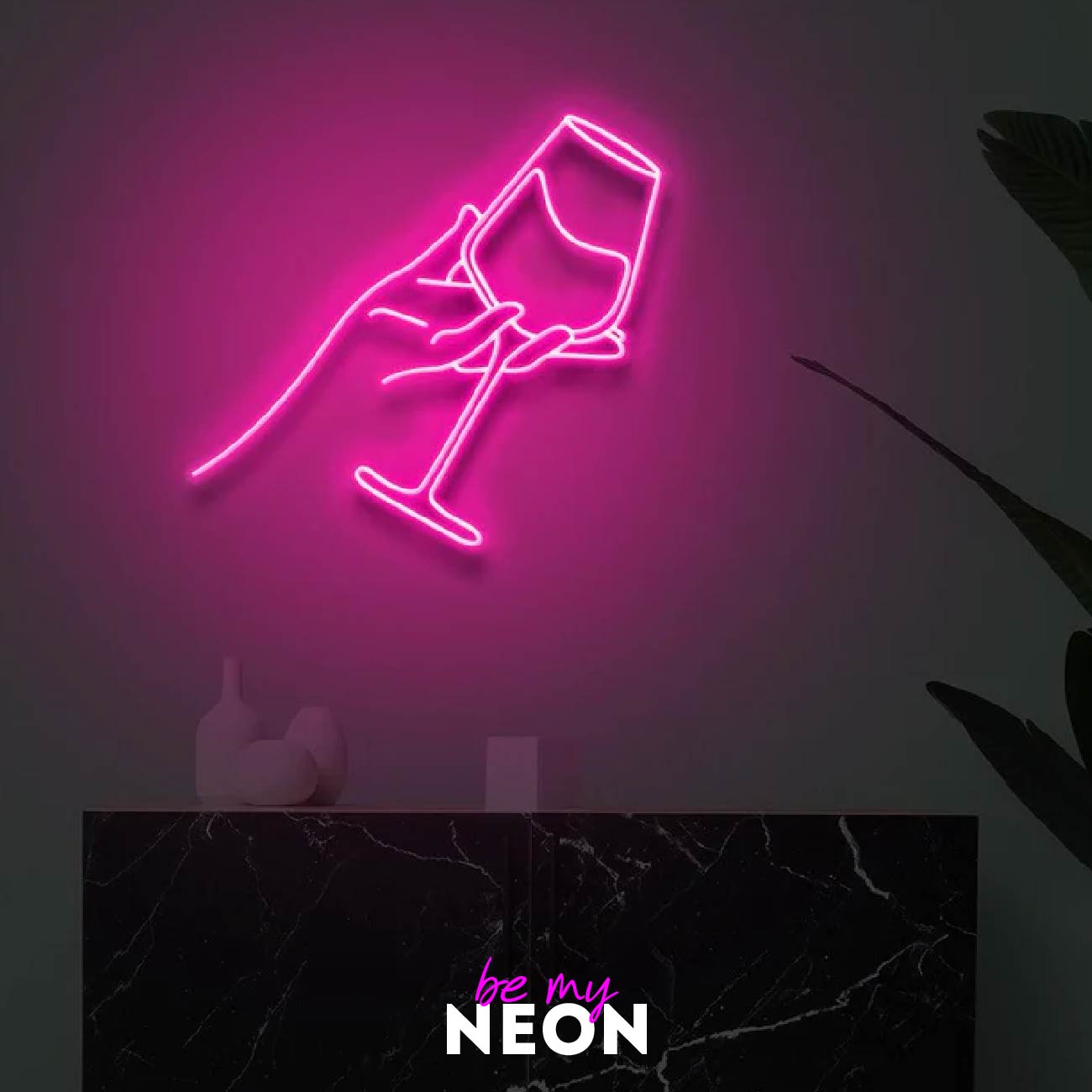 "Weinglas" LED Neonschild